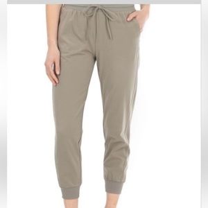 Rachel Zoe jogger pants drawstring Size Small gray neutral taupe EUC